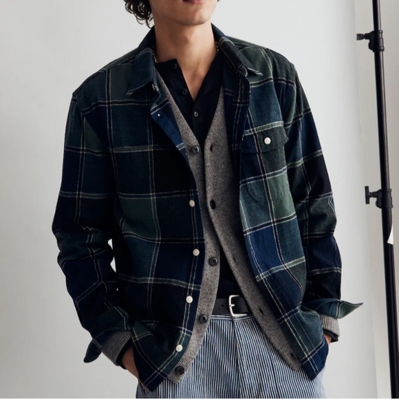 Madewell Flannel Mens XL Plaid Work Shirt Heavyweight Easy Fit Farmer Outdoors - Picture 8 of 11